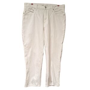 Old Navy White Slouchy Straight High Rise Jeans Size 12